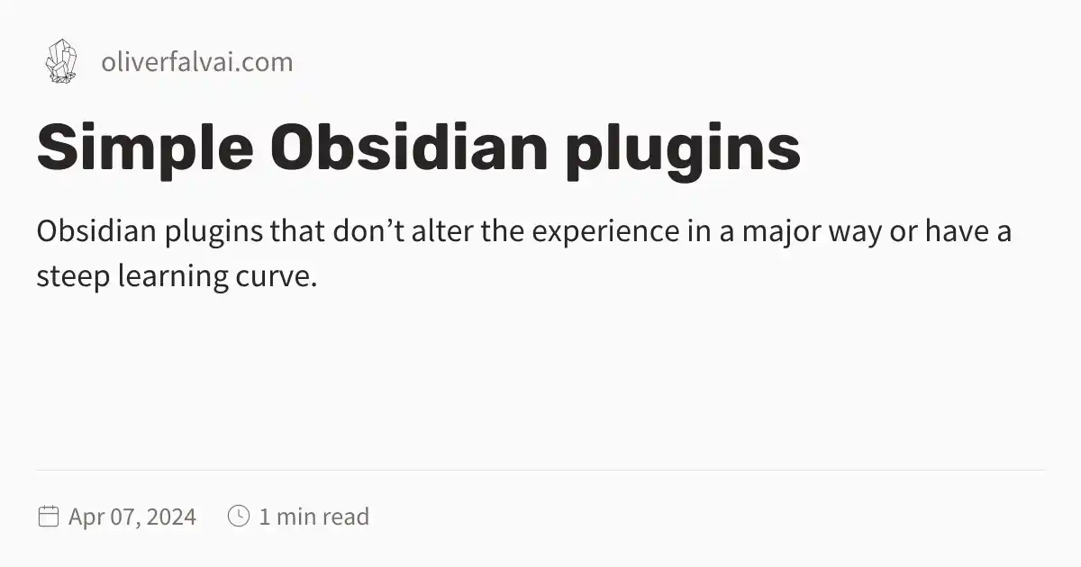 Simple Obsidian plugins